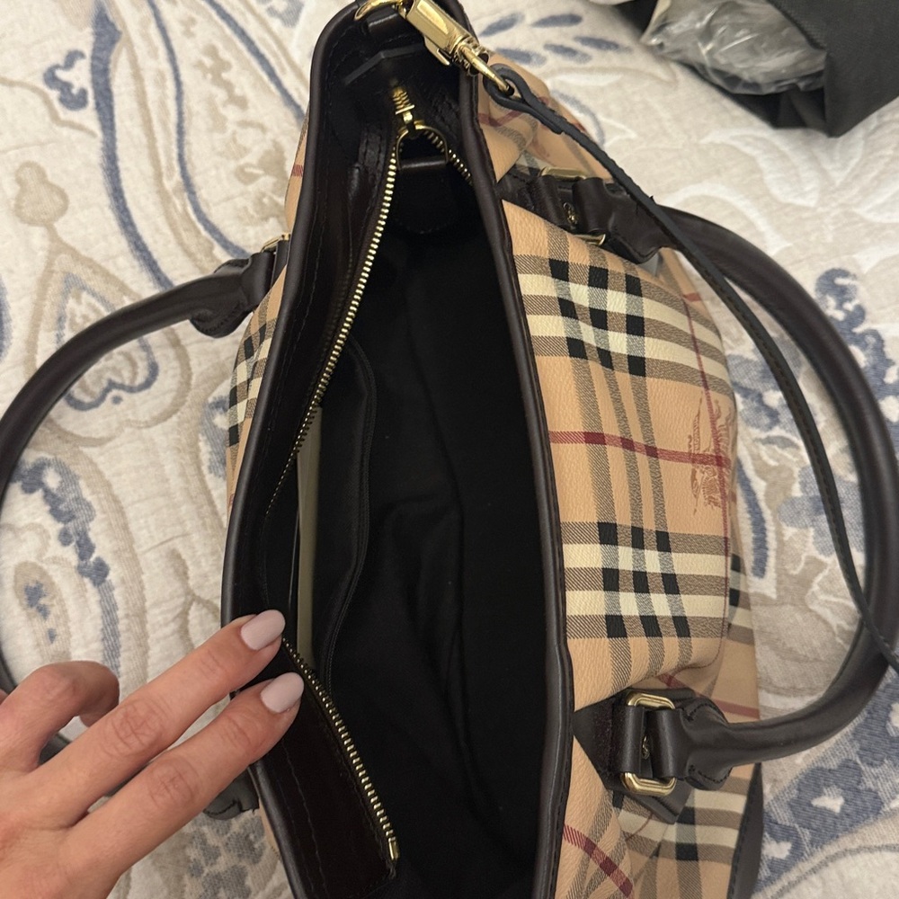 Burberry Beige and Brown Check Shoulder Bag - Picture 15 of 16